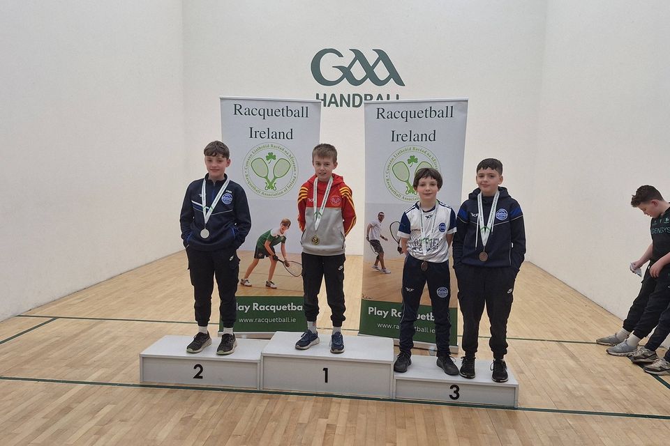Under-12 medal winners (from left): Garvin Finn, Jack O’Brien, Harry Kehoe and Billy Lyng.